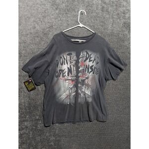The Walking Dead Dont Open Dead Inside Graphic T-Shirt Mens Charcoal Grey XL